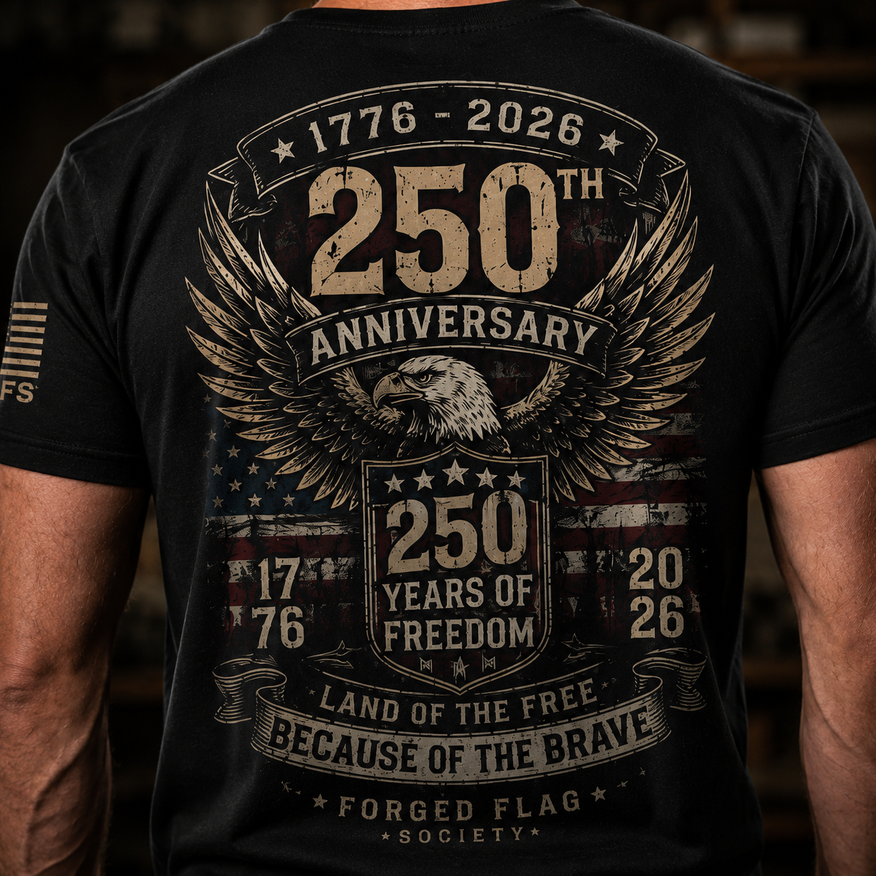 250th Anniversary of Freedom Forged Flag Tee