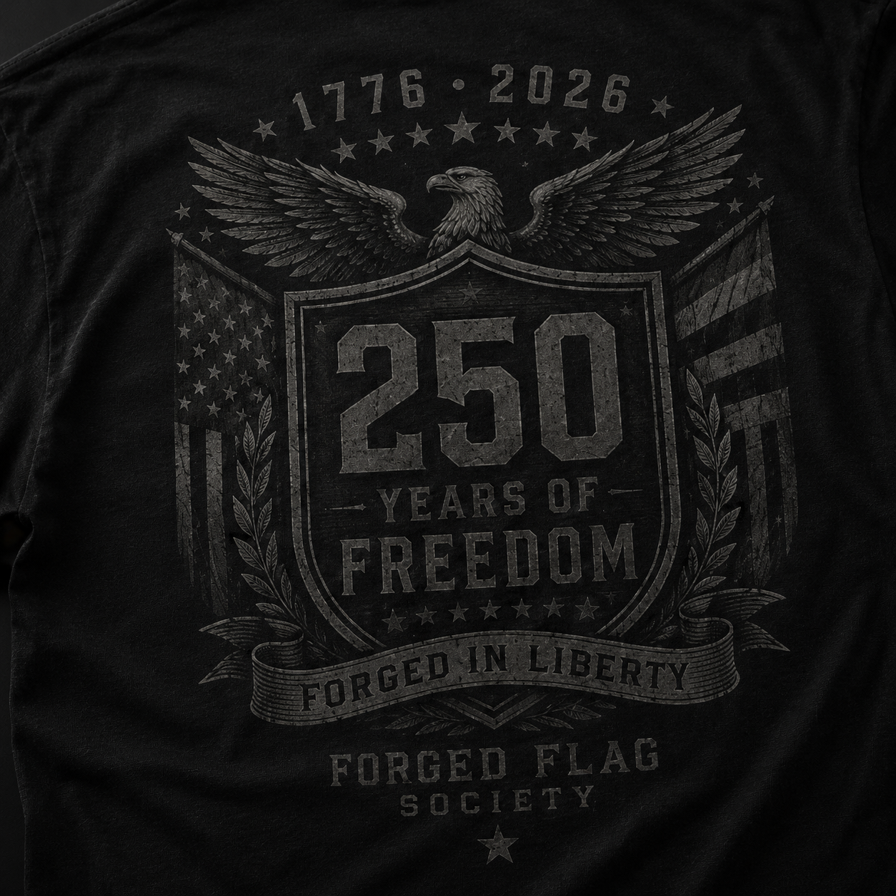 250 Years of Freedom Tone-On-Tone Forged Flag Tee