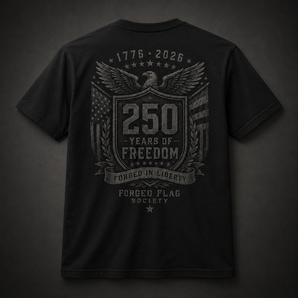 250 Years of Freedom Tone-On-Tone Forged Flag Tee
