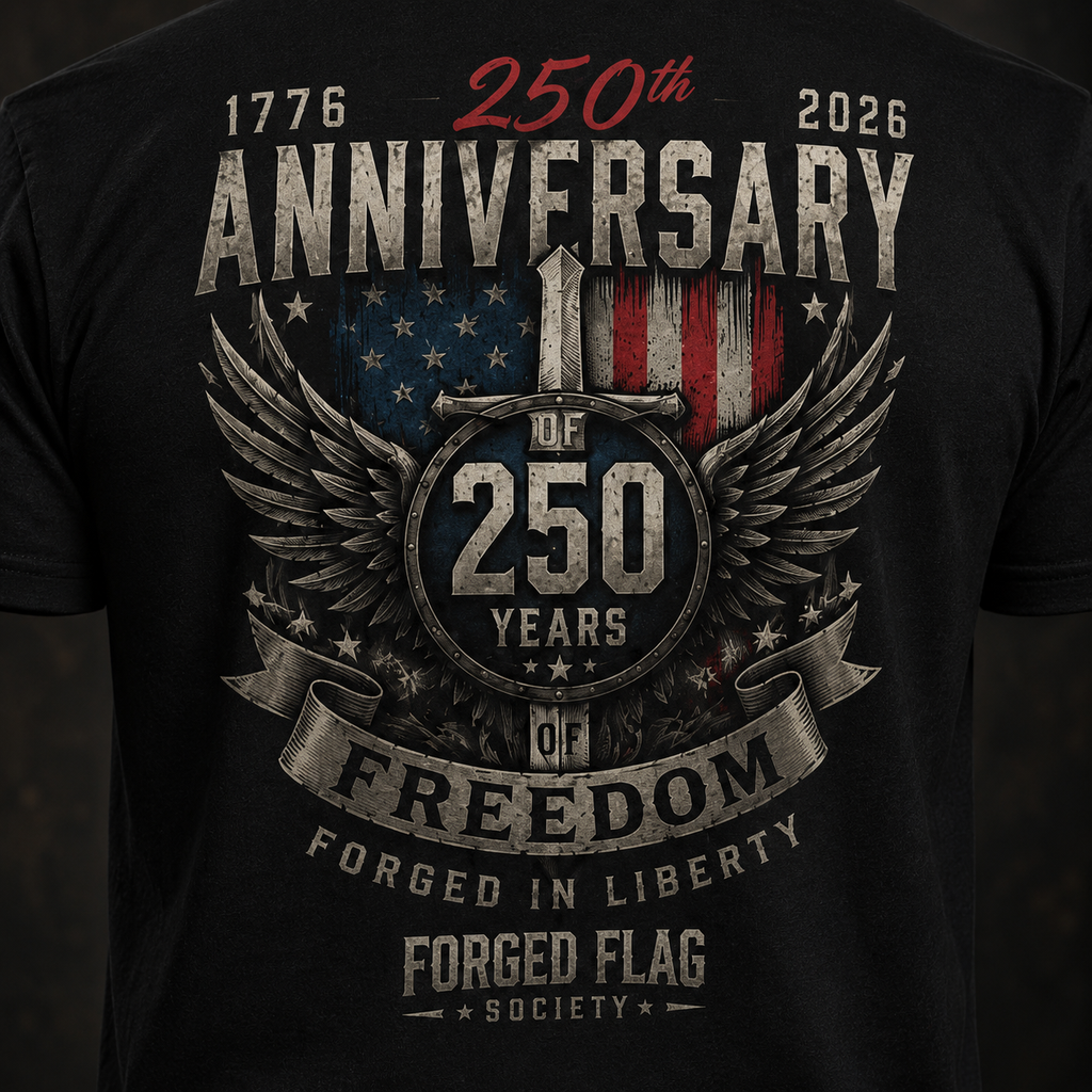 1776–2026 America 250 Forged Flag Tee