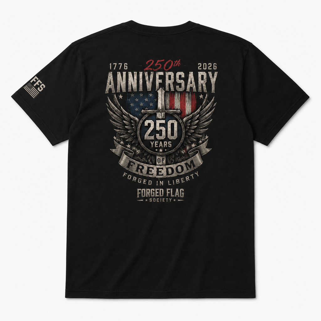 1776–2026 America 250 Forged Flag Tee