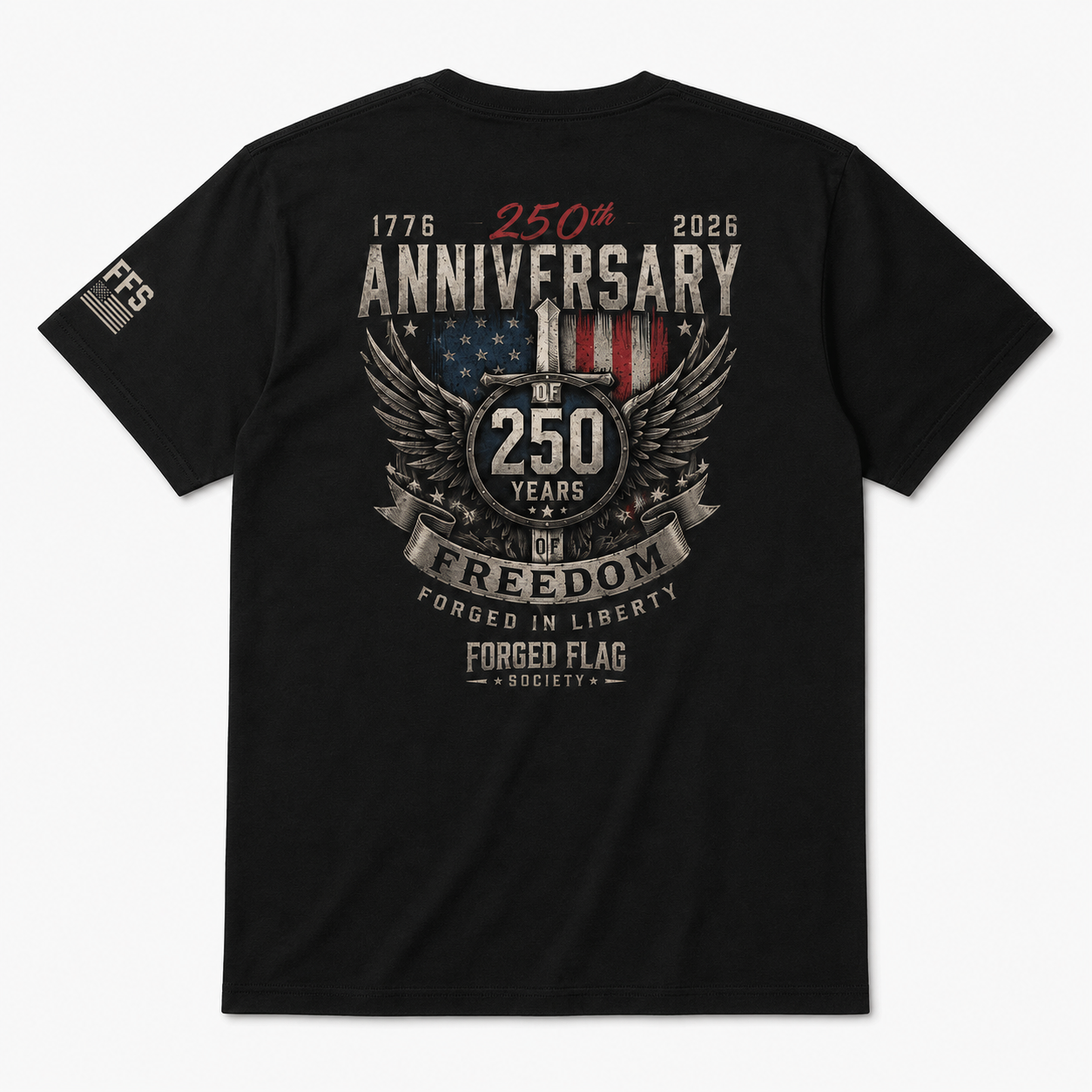 1776–2026 America 250 Forged Flag Tee