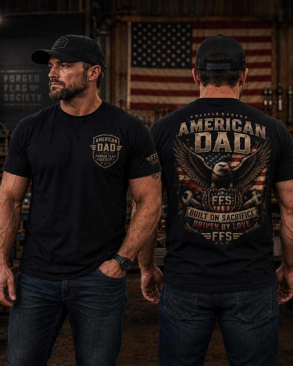 American Dad Forged Flag Tee