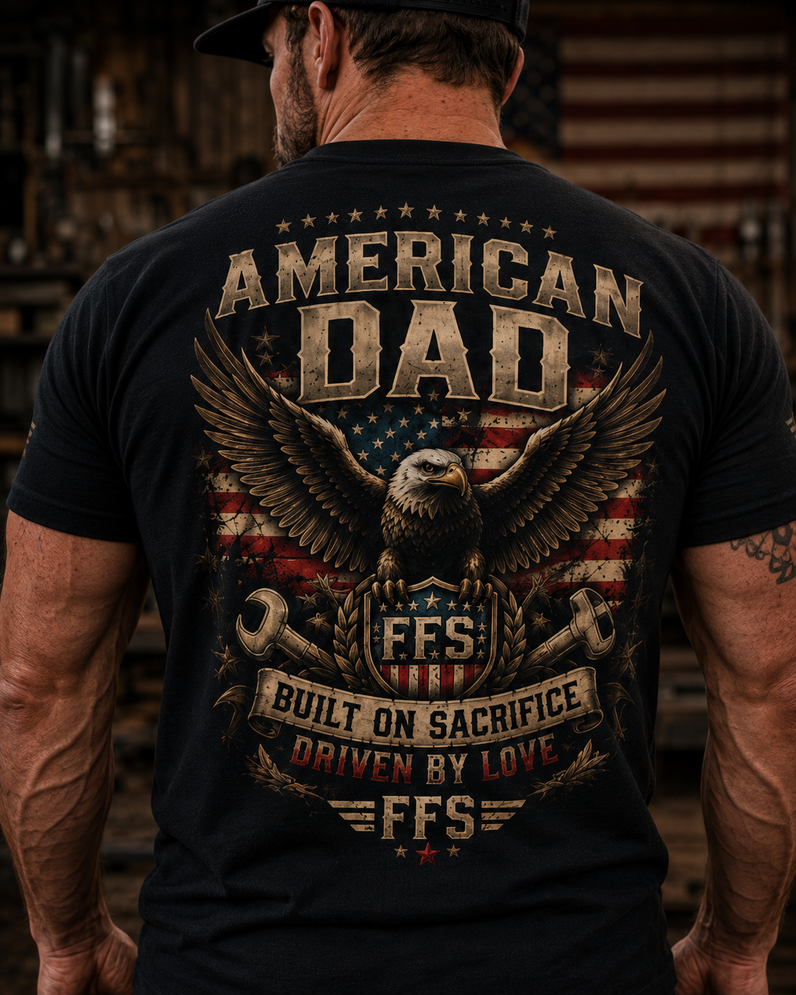 American Dad Forged Flag Tee