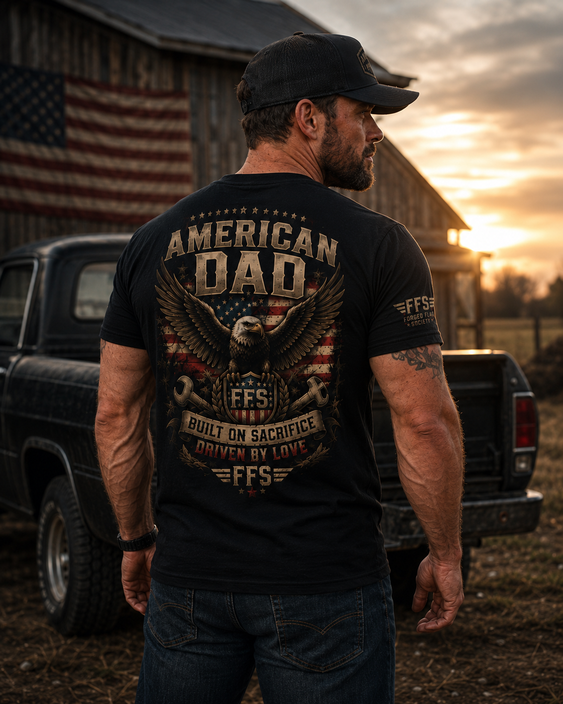 American Dad Forged Flag Tee