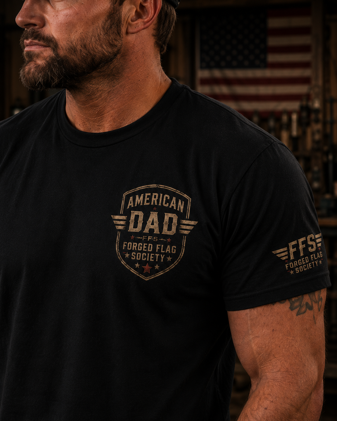 American Dad Forged Flag Tee