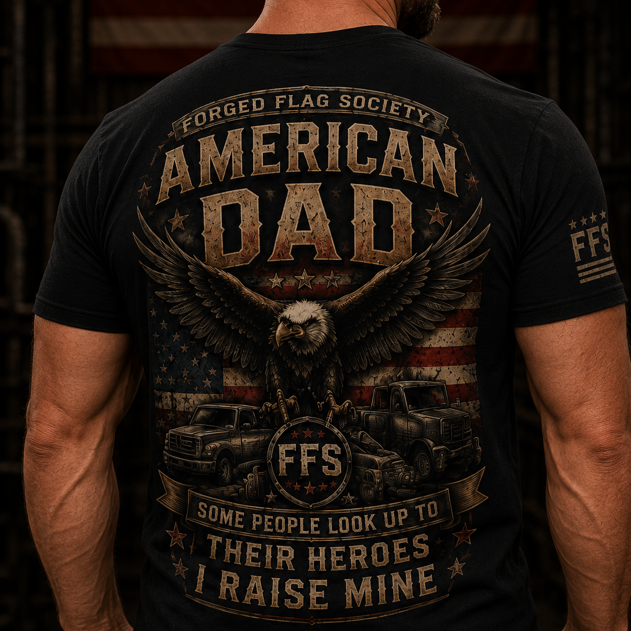 American Dad Forged Flag Tee