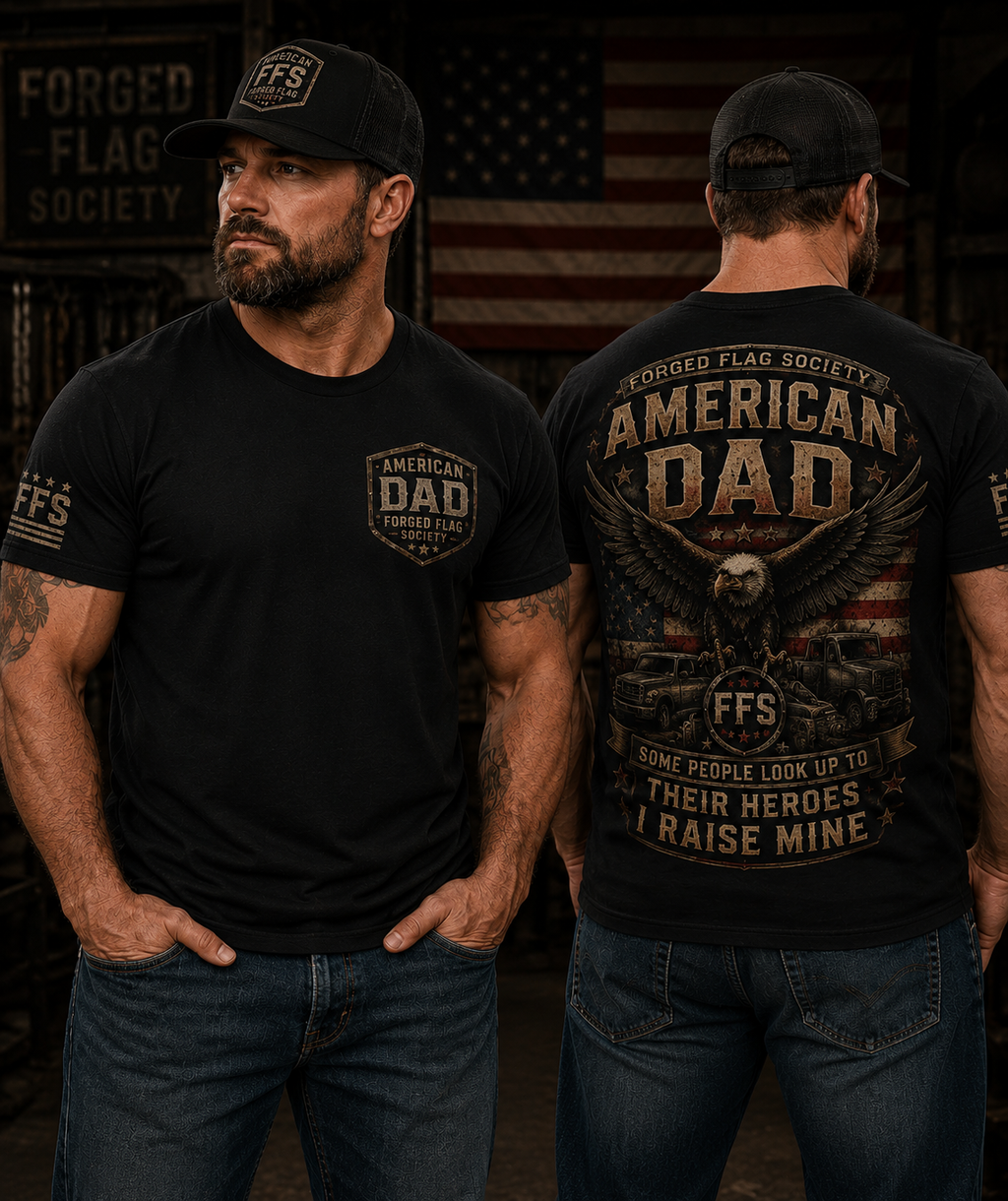 American Dad Forged Flag Tee
