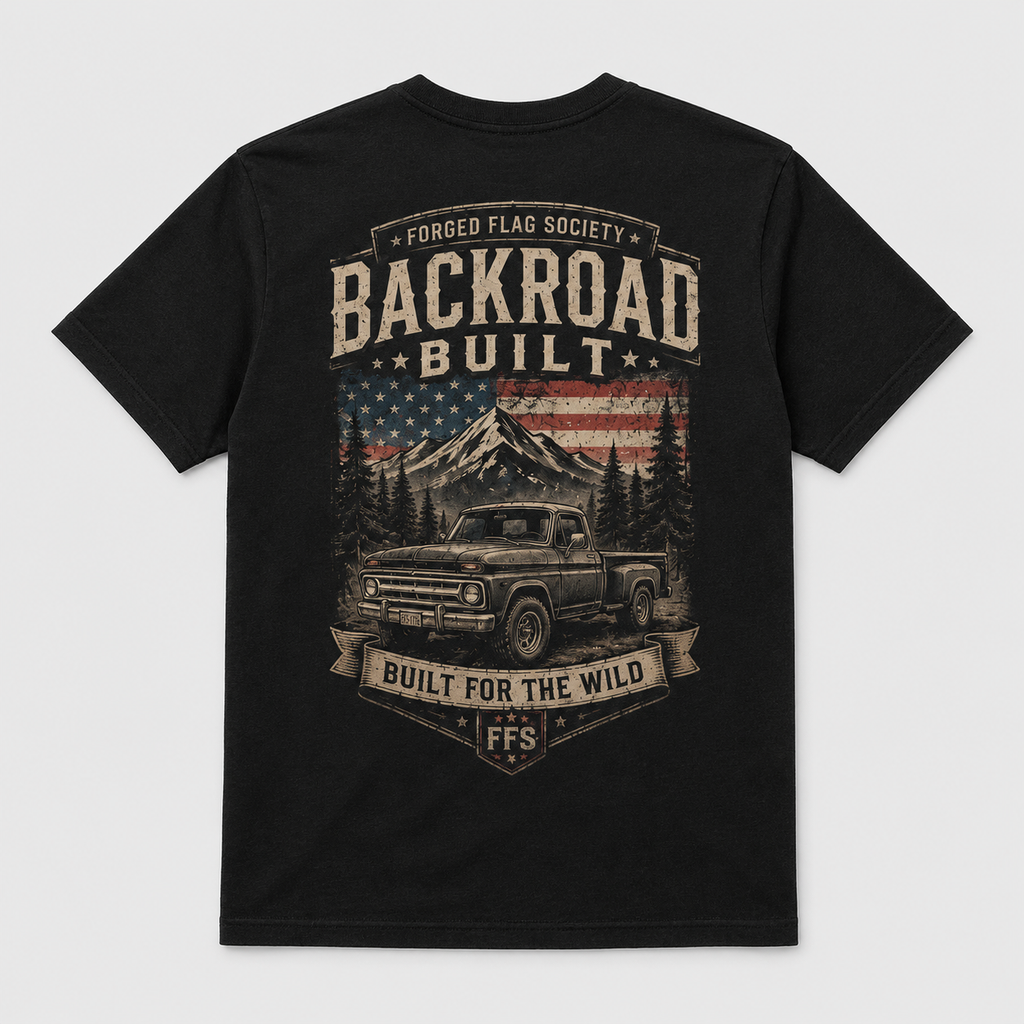 Backroad Built Forged Flag Tee