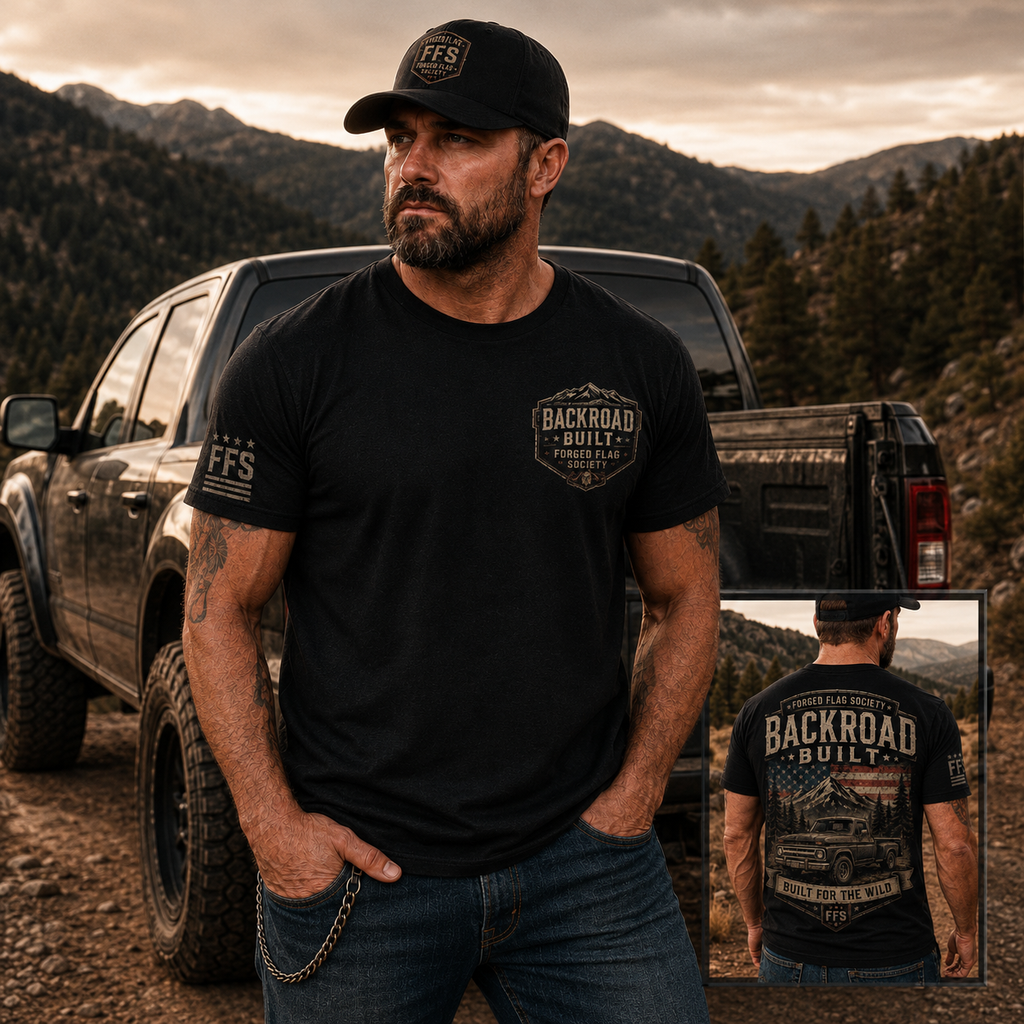 Backroad Built Forged Flag Tee