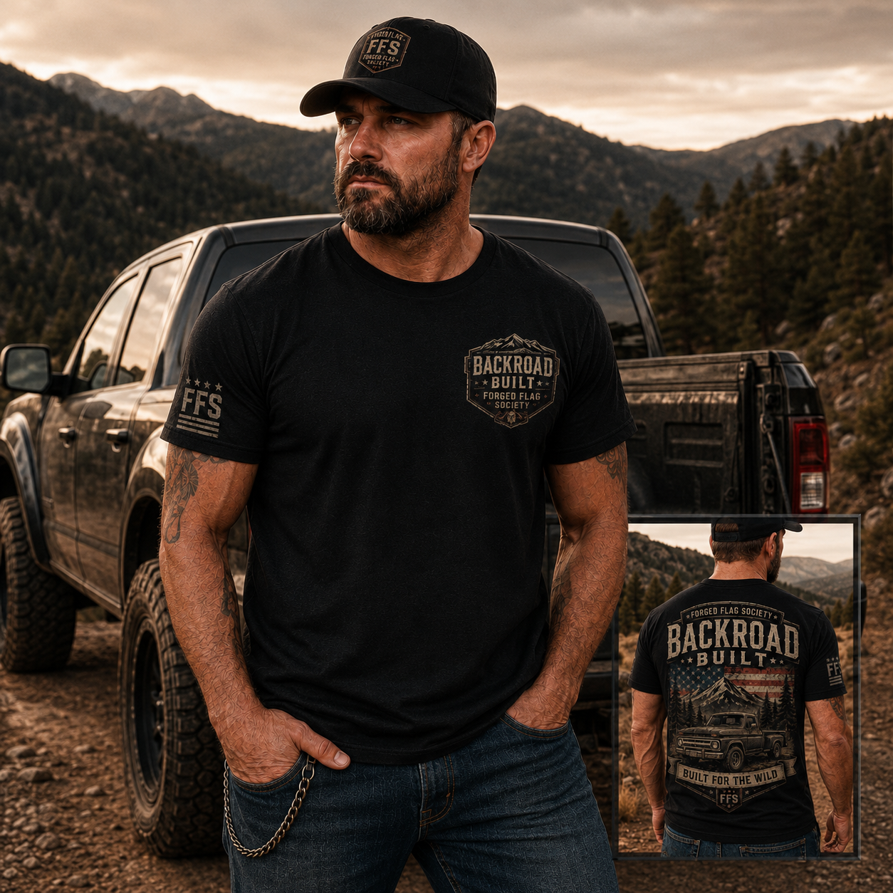 Backroad Built Forged Flag Tee