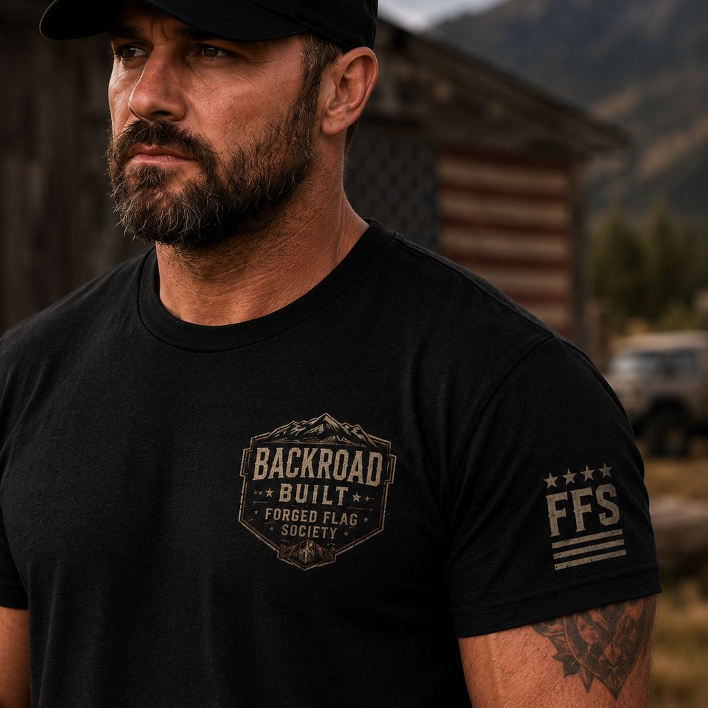 Backroad Built Forged Flag Tee