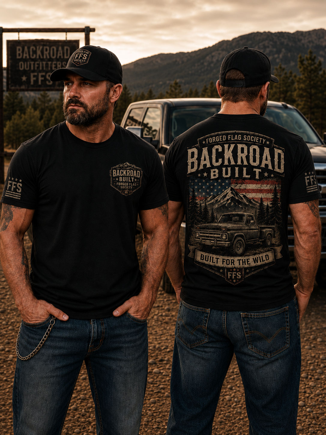 Backroad Built Forged Flag Tee