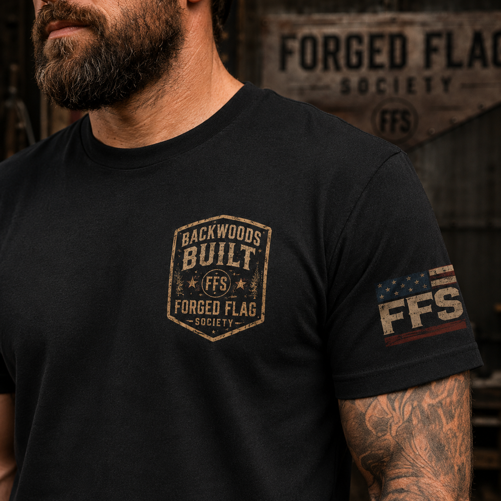 Backwoods Built Forged Flag Tee