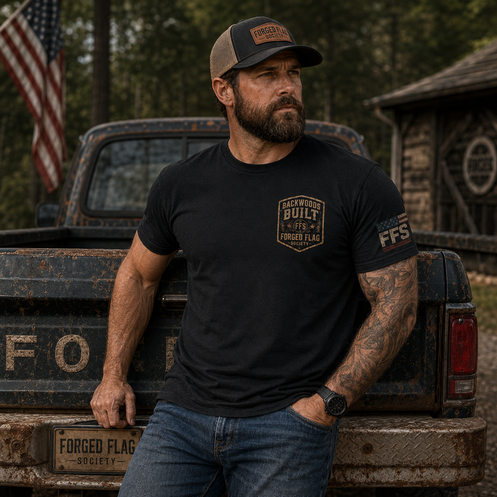 Backwoods Built Forged Flag Tee