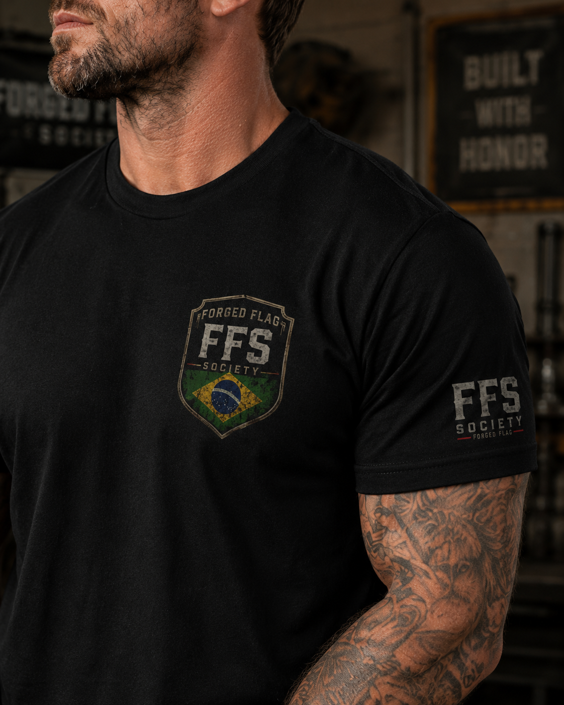 Brazil Built Forged Flag Tee