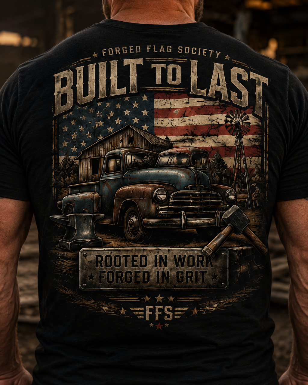 Built to Last Forged Flag Tee