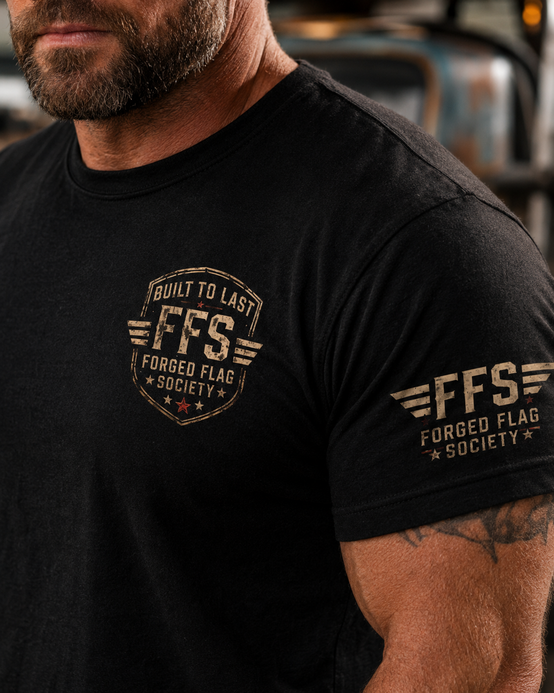 Built to Last Forged Flag Tee