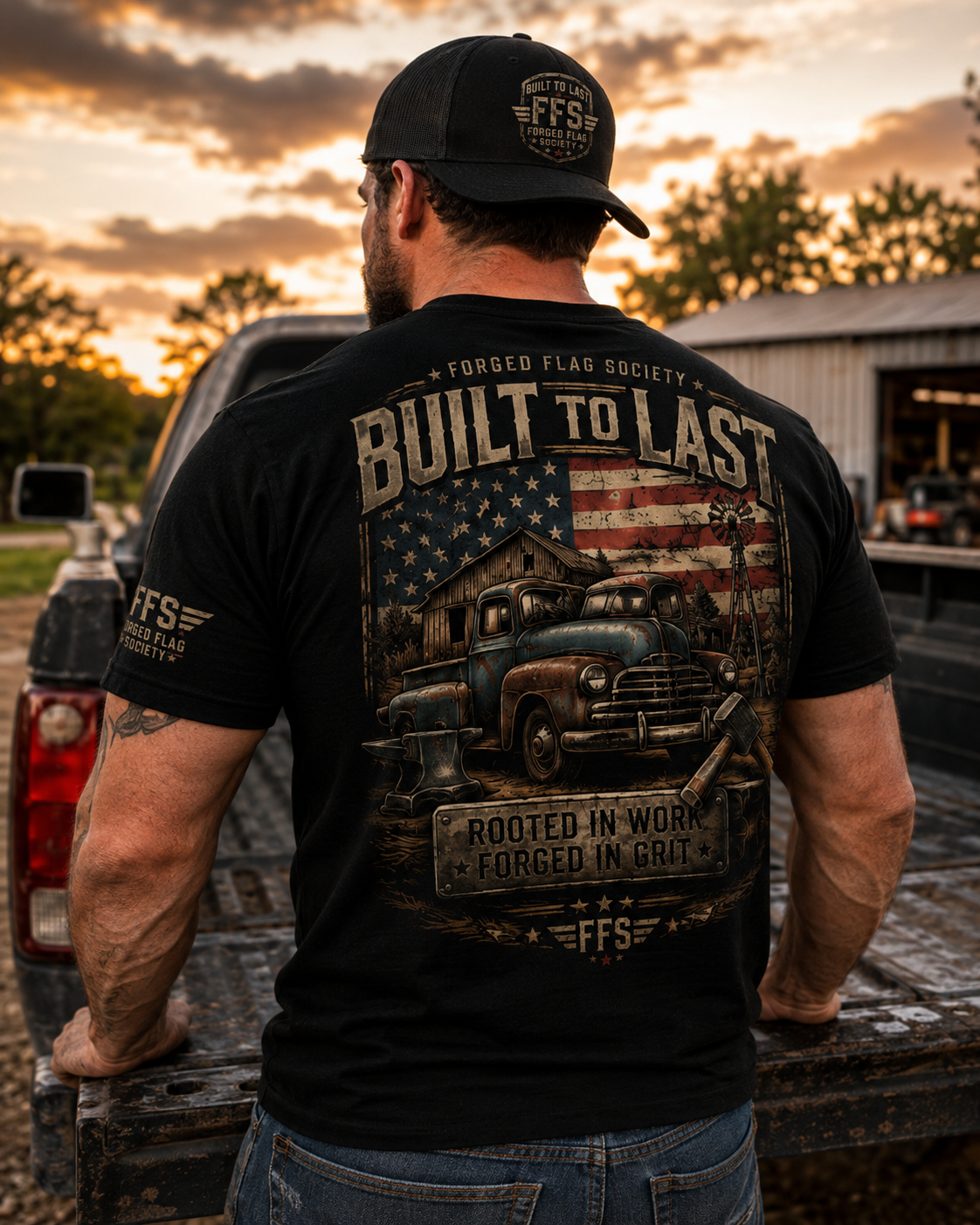 Built to Last Forged Flag Tee