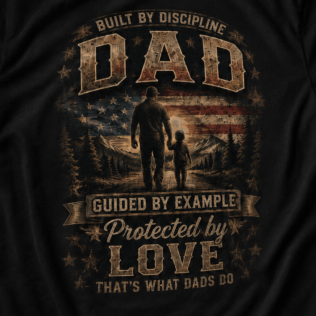 Built By Discipline Dad Forged Flag Tee
