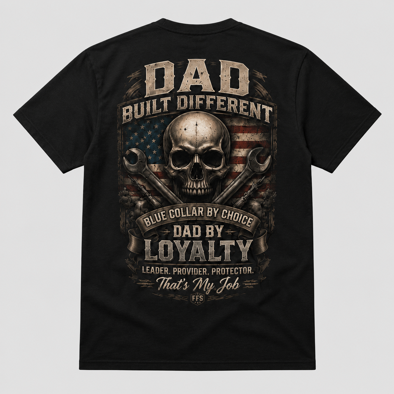 Dad Built Different Forged Flag Tee
