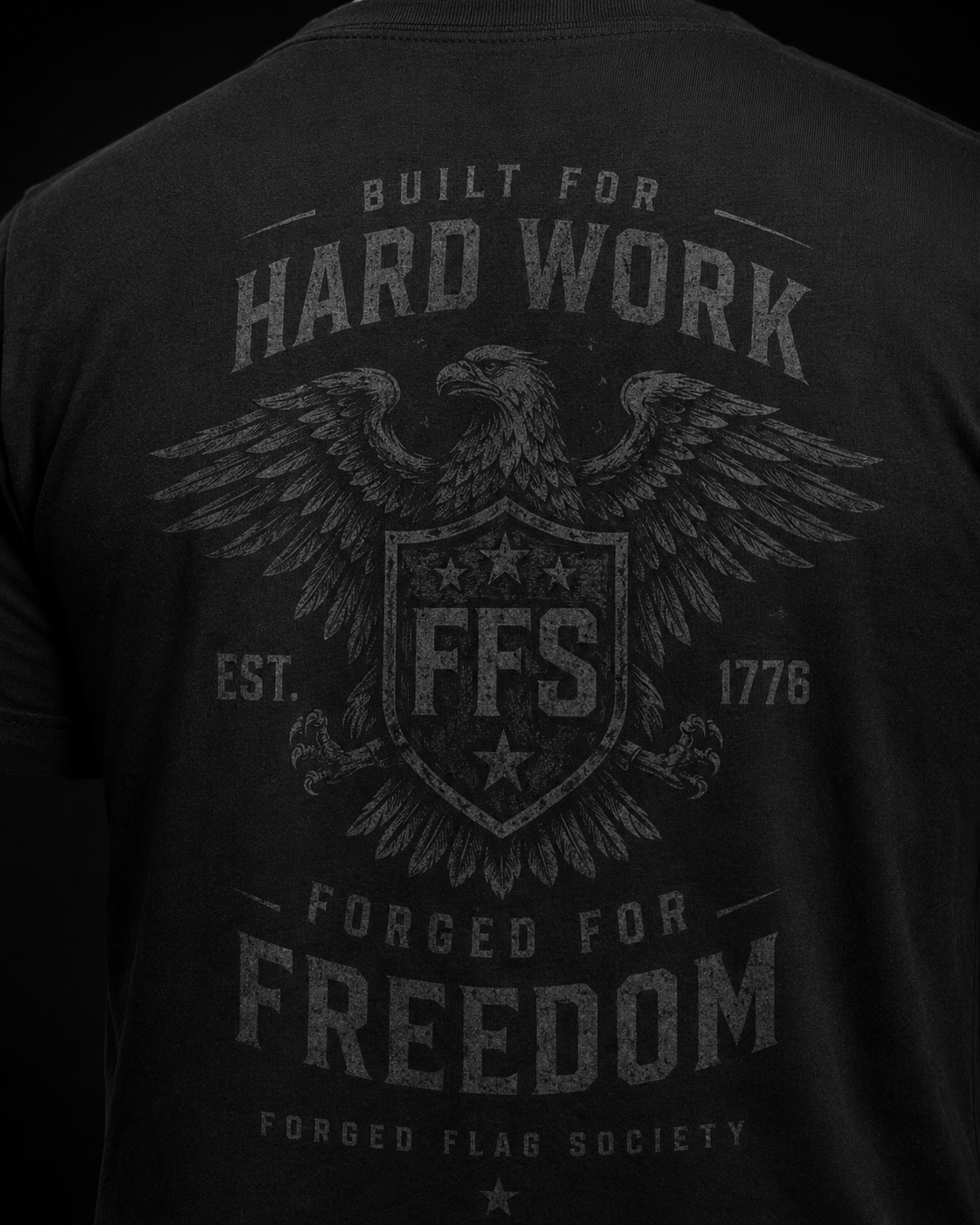 Hard Work Freedom Forged Flag Tee