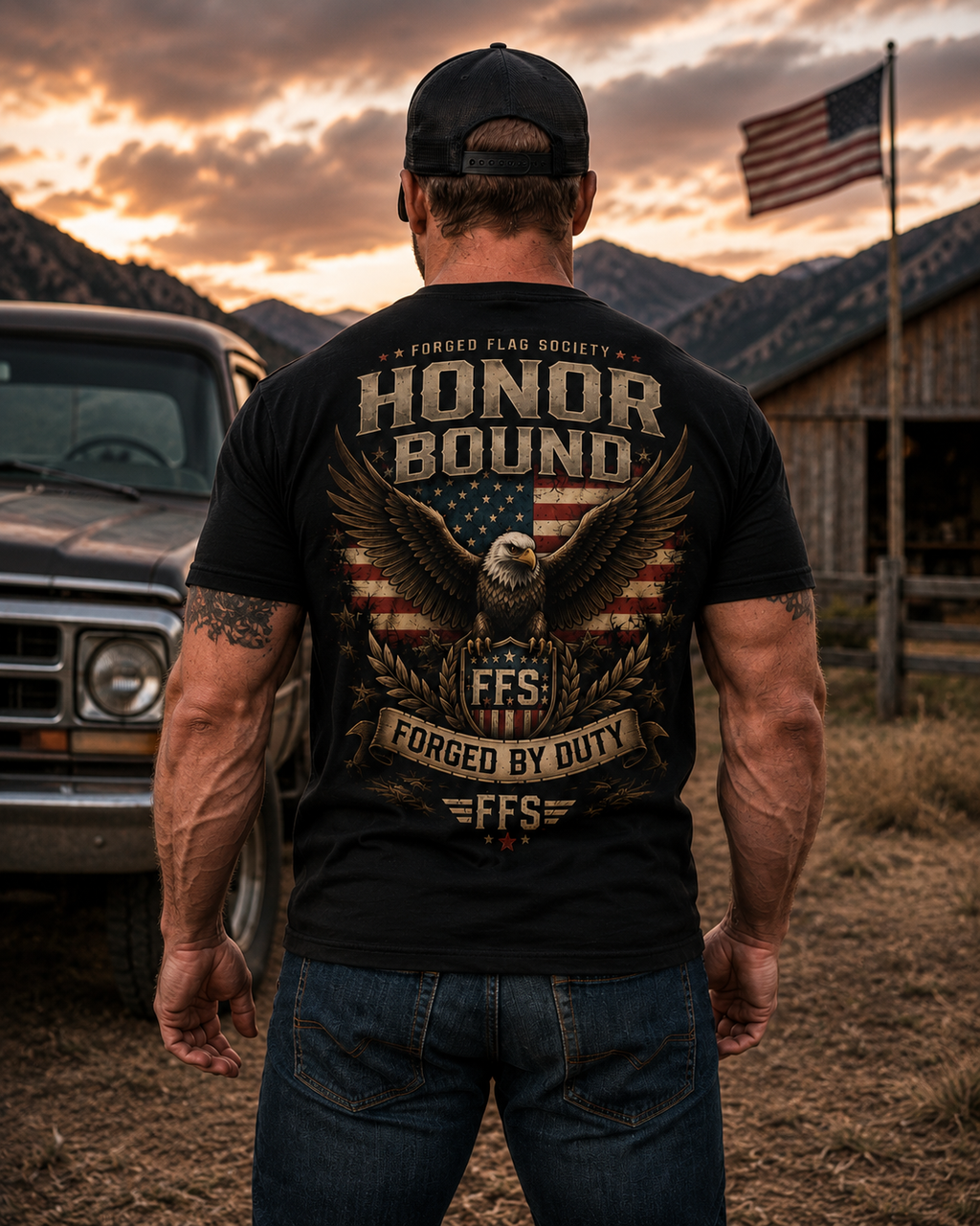 Honor Bound Forged Flag Tee