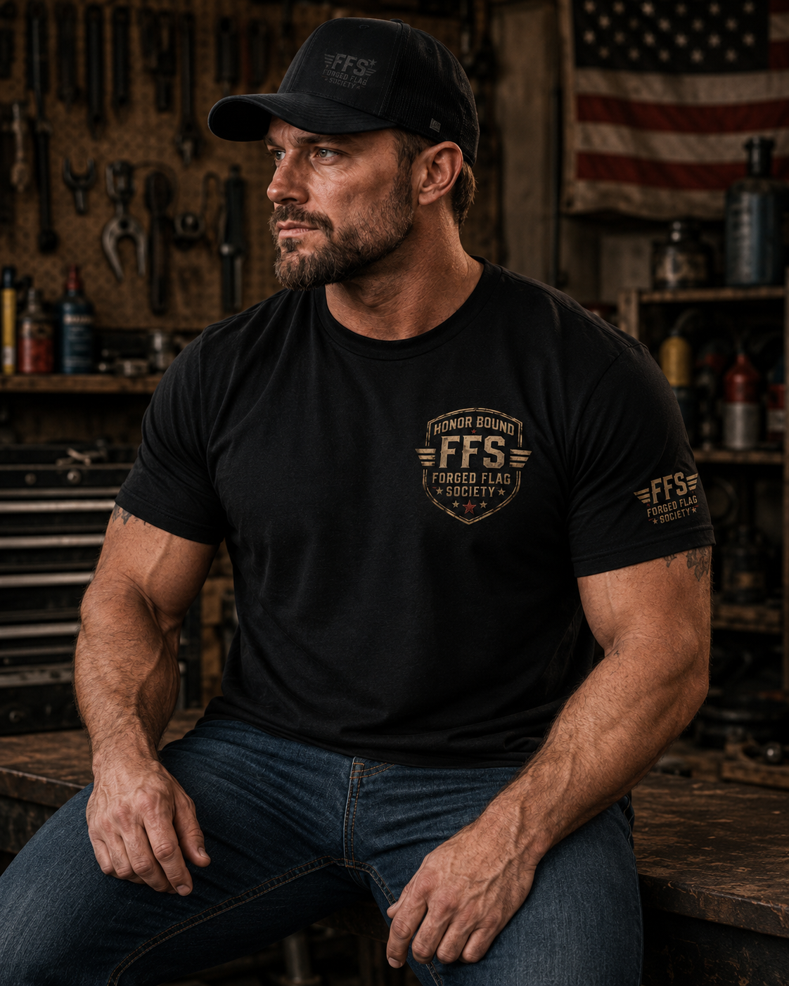 Honor Bound Forged Flag Tee