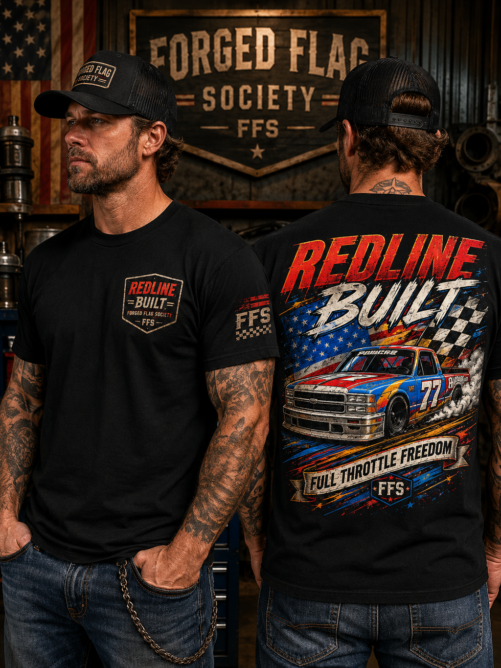 Redline Built Forged Flag Tee