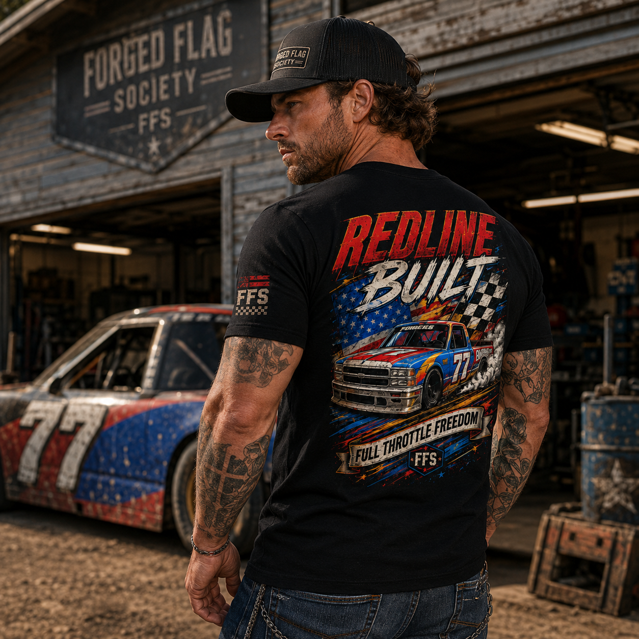 Redline Built Forged Flag Tee