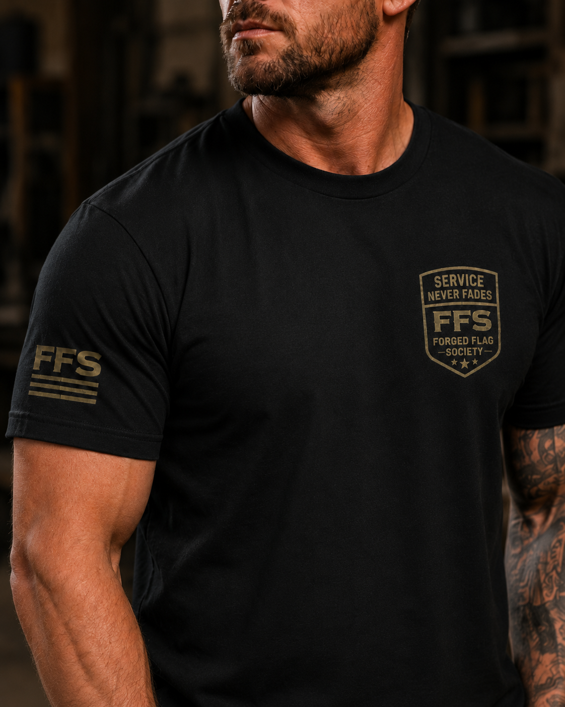 Service Never Fades Forged Flag Tee