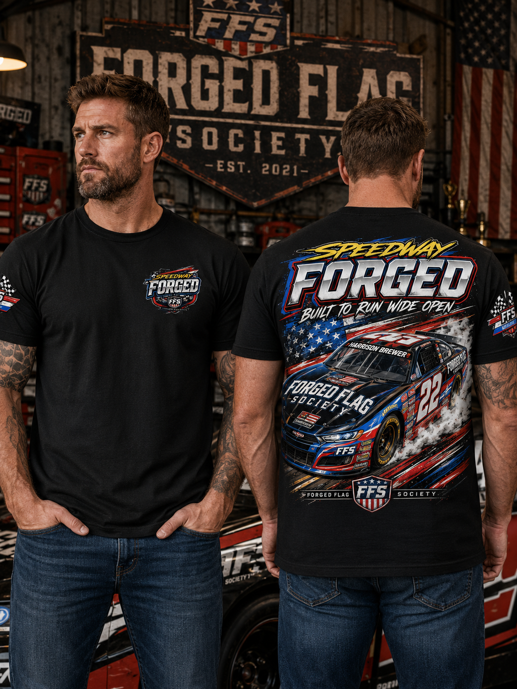 Speedway Forged Flag Tee