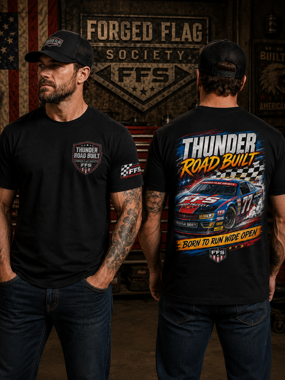 Thunder Road Built Forged Flag Tee