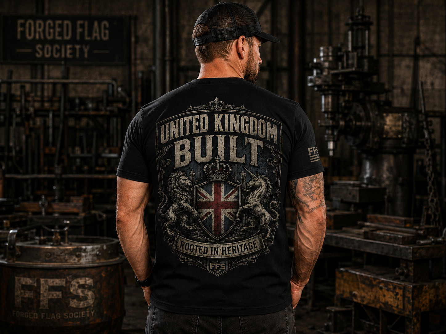 United Kingdom Built Forged Flag Tee