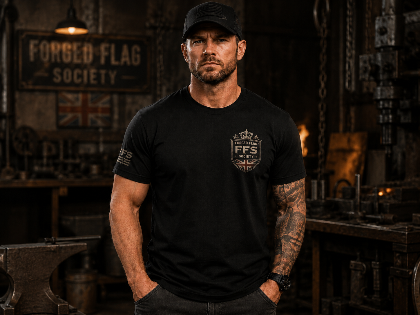 United Kingdom Built Forged Flag Tee