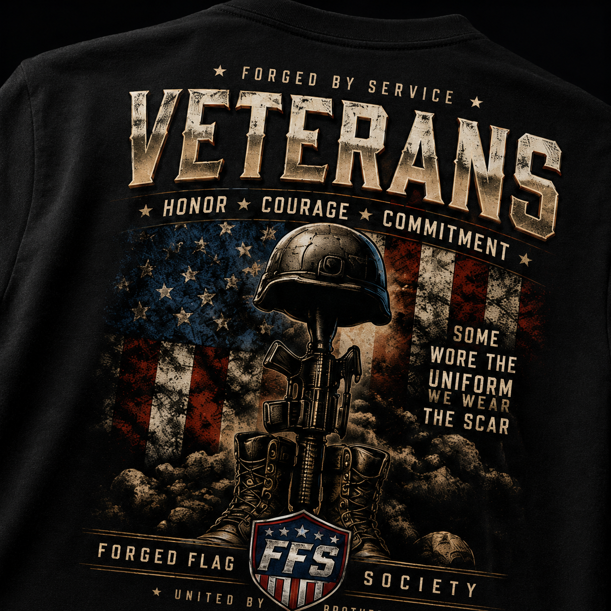 Veterans Forged Flag Tee
