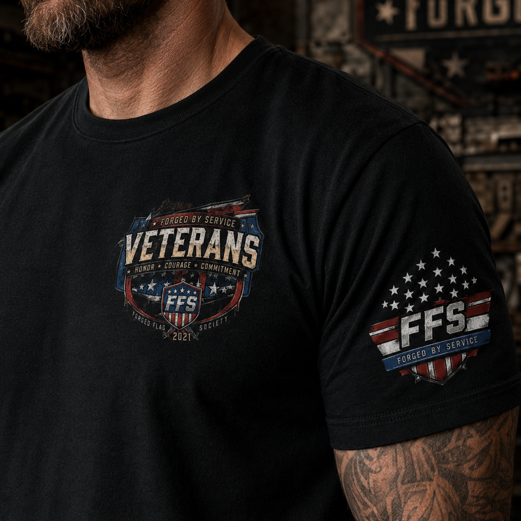 Veterans Forged Flag Tee