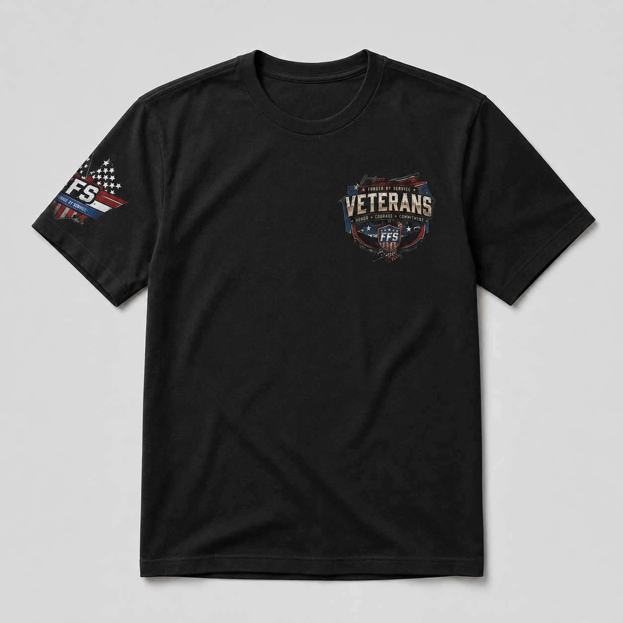 Veterans Forged Flag Tee