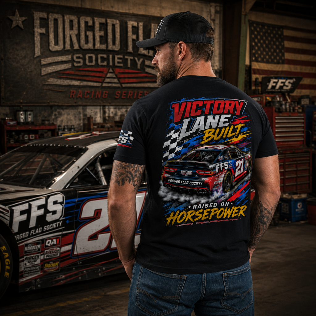 Victory Lane Built Forged Flag Tee