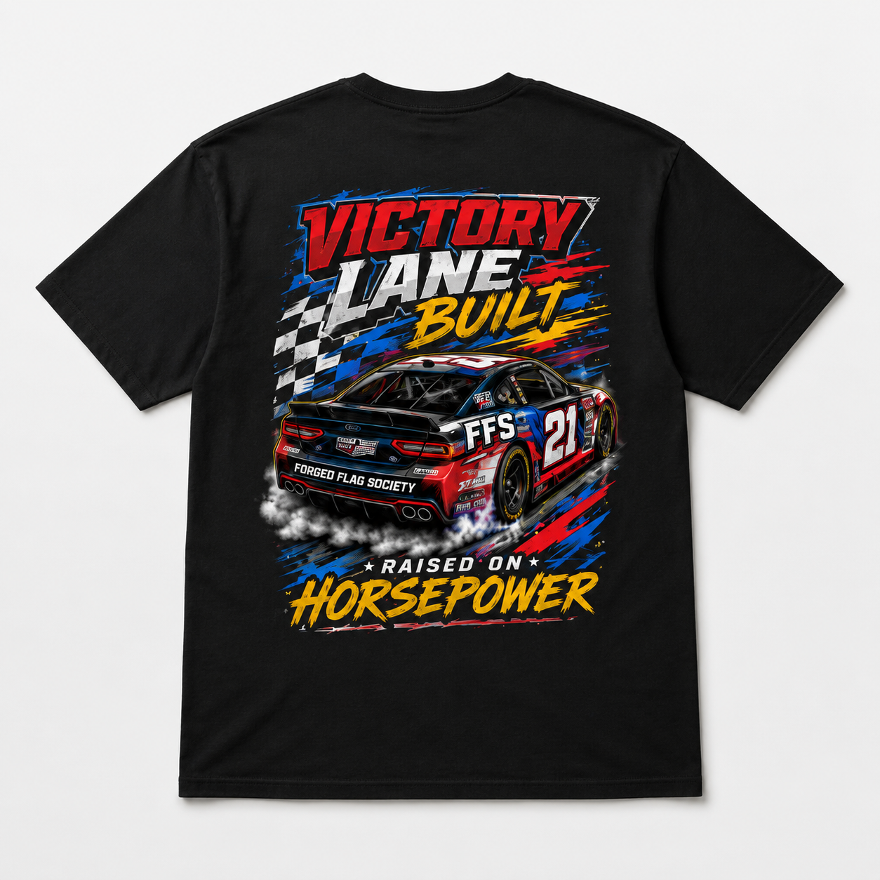 Victory Lane Built Forged Flag Tee