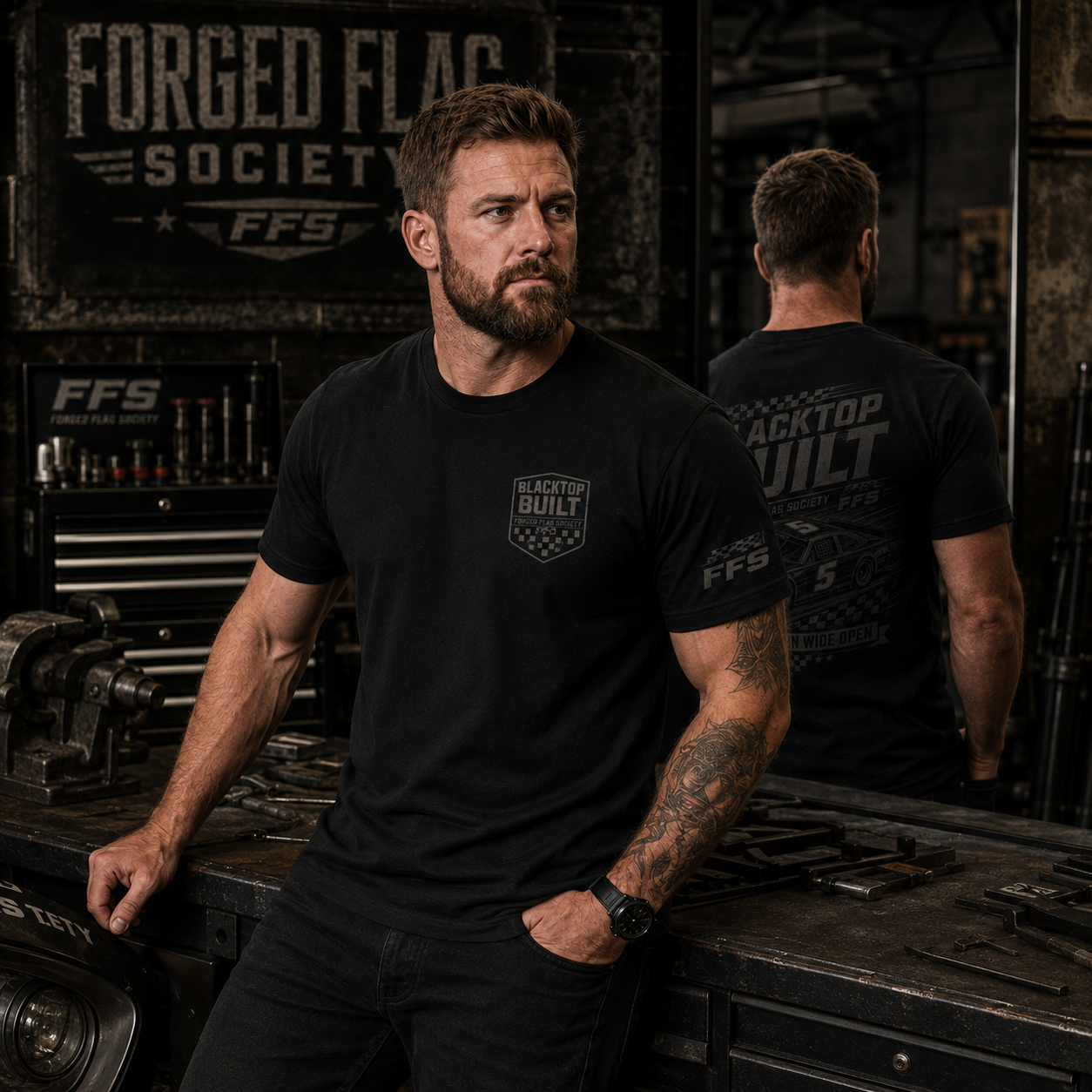 Blacktop Built Forged Flag Tee