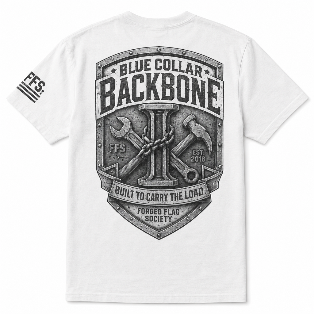 Blue Collar Backbone Forged Flag Tee
