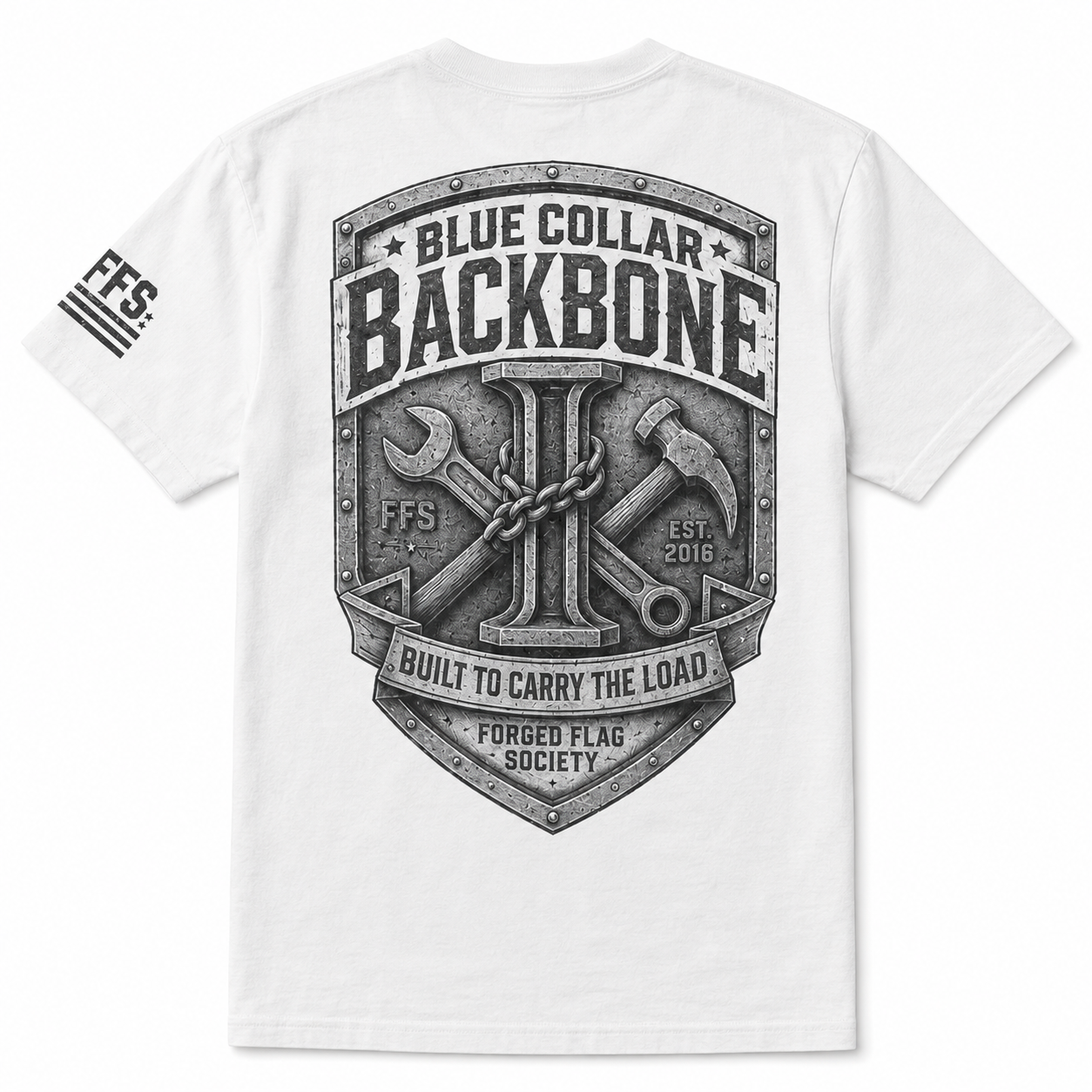 Blue Collar Backbone Forged Flag Tee
