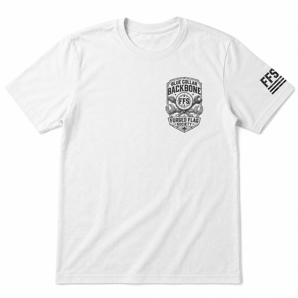Blue Collar Backbone Forged Flag Tee