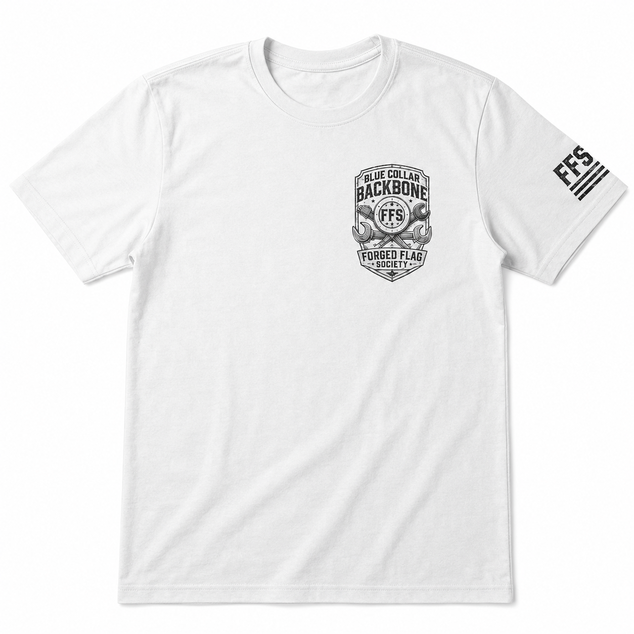 Blue Collar Backbone Forged Flag Tee