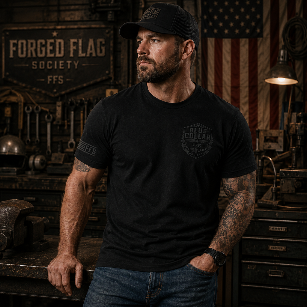Blue Collar Forged Flag Tee