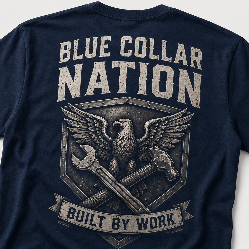 Blue Collar Nation Forged Flag Tee