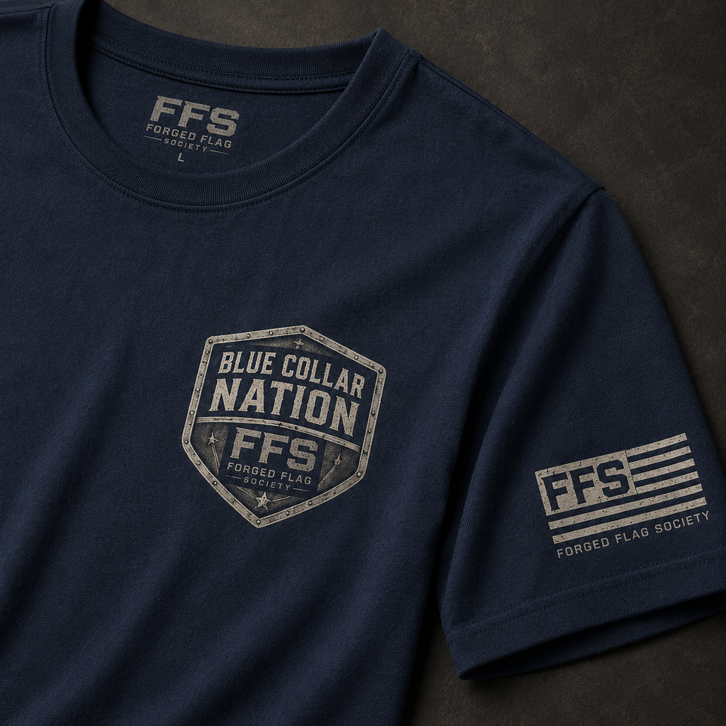 Blue Collar Nation Forged Flag Tee
