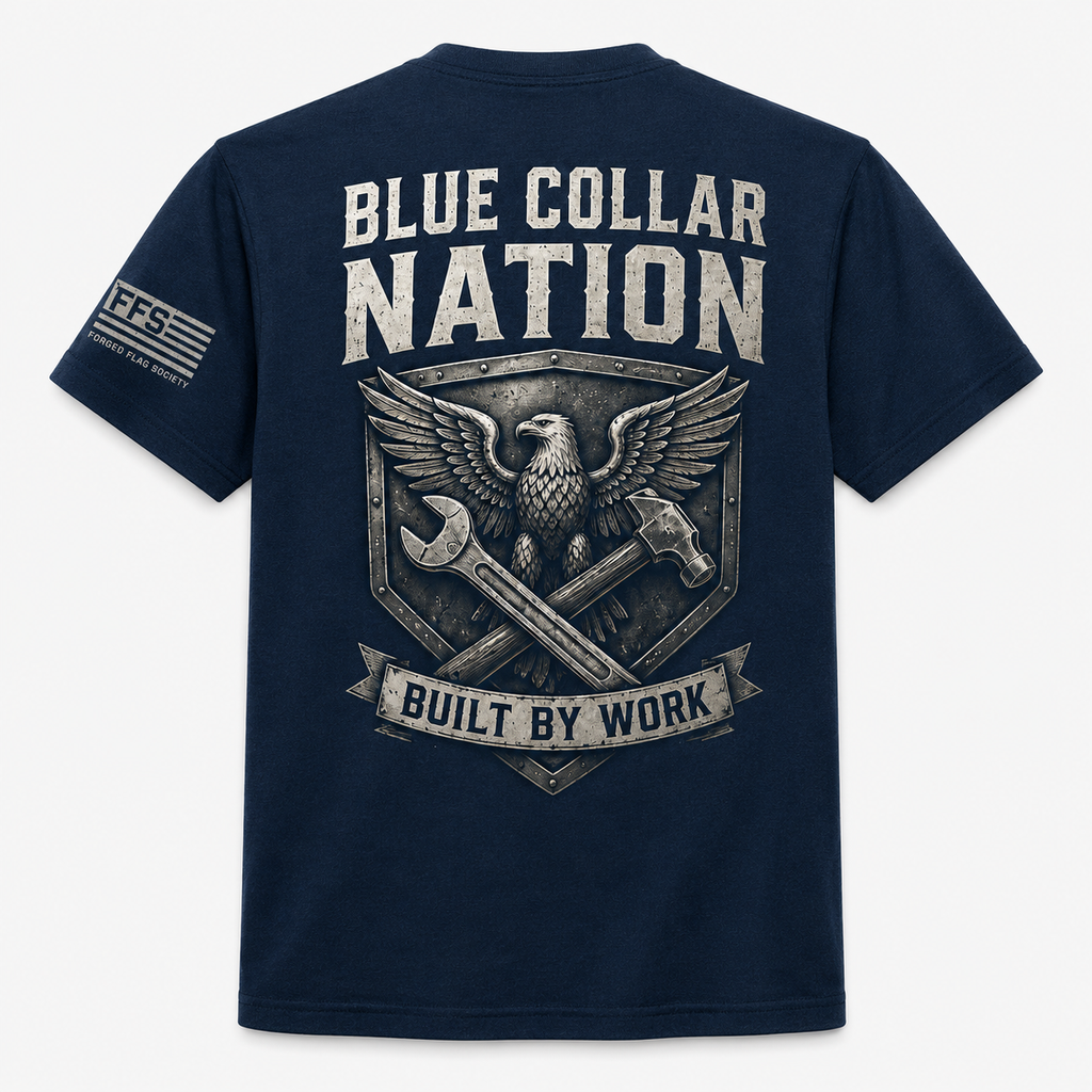 Blue Collar Nation Forged Flag Tee