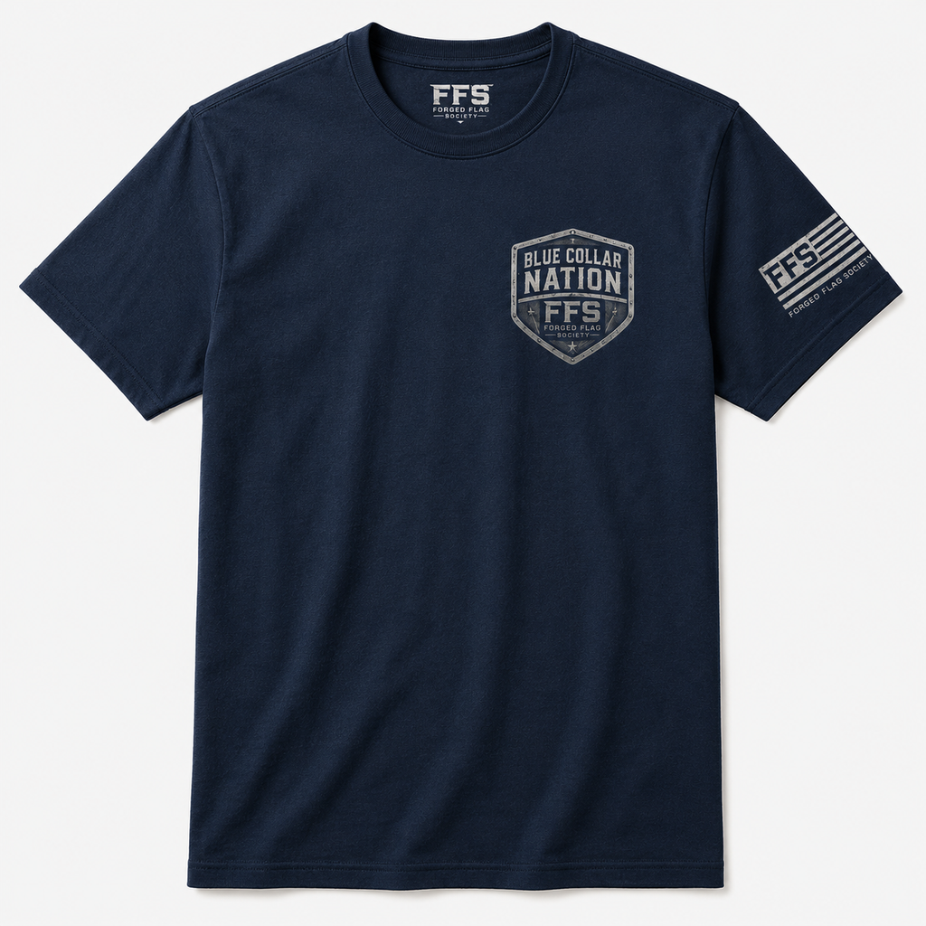 Blue Collar Nation Forged Flag Tee